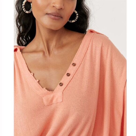 Free People Darren Long Sleeve Tee In Savannah Red - Picture 4 of 4